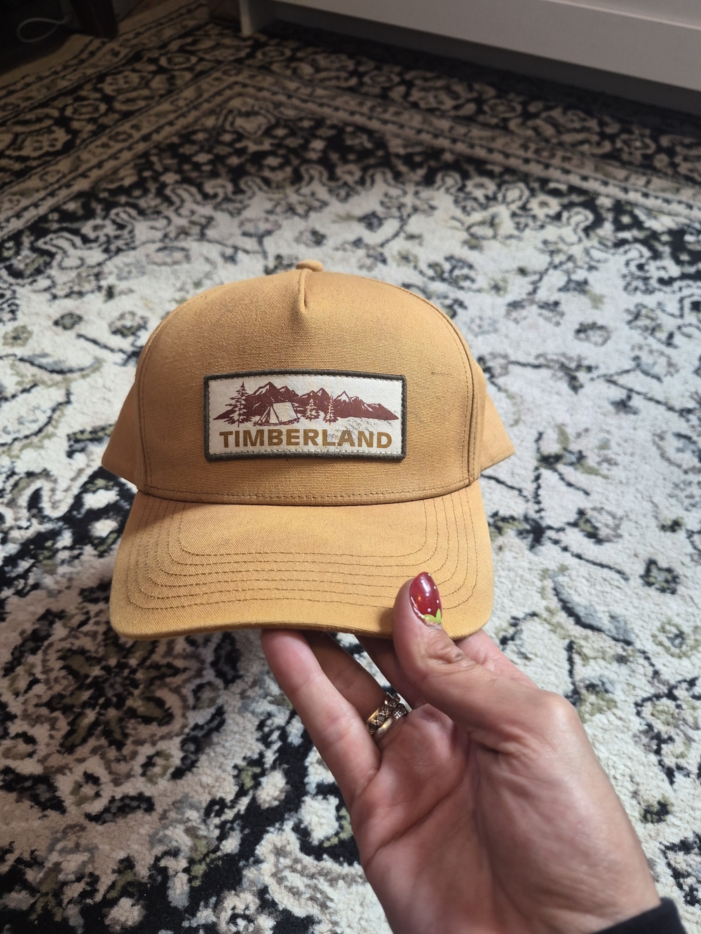 Timberland Men’s Mustard Yellow Patch Logo Cap